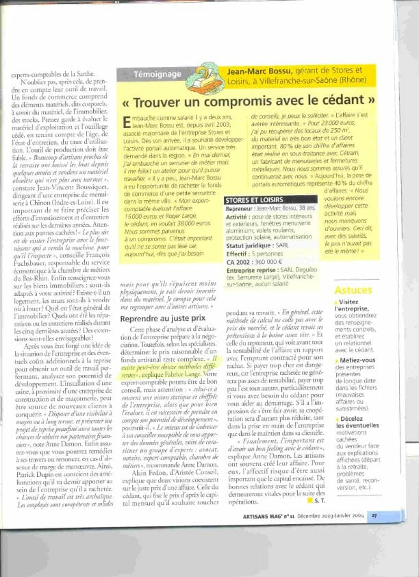 On parle de nous, transmission d'entreprises en Belgique