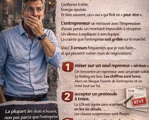 3 erreurs qui font perdre des centaines de milliers d’euros au moment de céder sa boîte, transmission d'entreprise Belgique